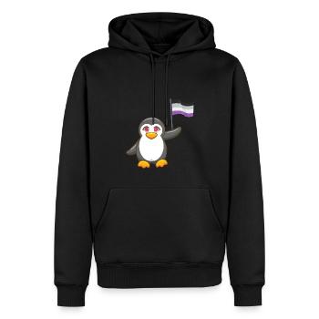 Gay Pride Antarctique Animal Pingouin Asexuel LGBT - Sweat à capuche Premium bio Homme - noir - Devant - Nico (187cm)