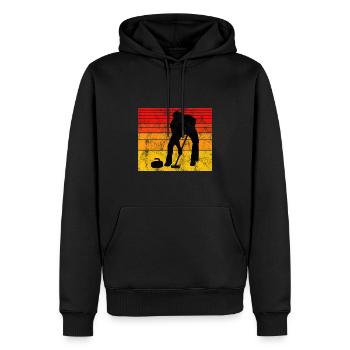 Curling sur glace Curling Retro Cadeau - Sweat à capuche Premium bio Homme - noir - Devant - Nico (187cm)
