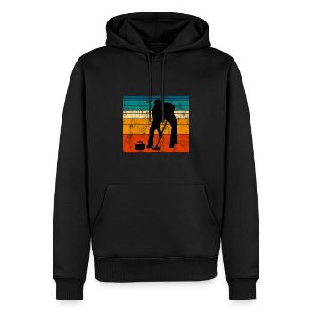 Curling sur glace Curling Retro Cadeau - Sweat à capuche Premium bio Homme - noir - Devant - Nico (187cm)