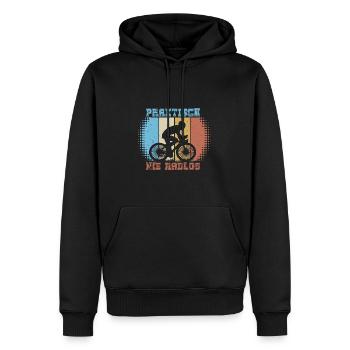 Radler Fahrradfahrer Kurier praktisch nie radlos - Männer Premium Bio Hoodie - Schwarz - Vorne - Nico (187cm)