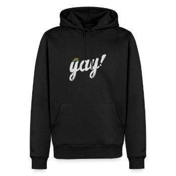 Yay Schwul - Männer Premium Bio Hoodie - Schwarz - Vorne - Nico (187cm)