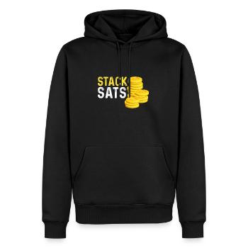 Stack sats - Männer Premium Bio Hoodie - Schwarz - Vorne - Nico (187cm)