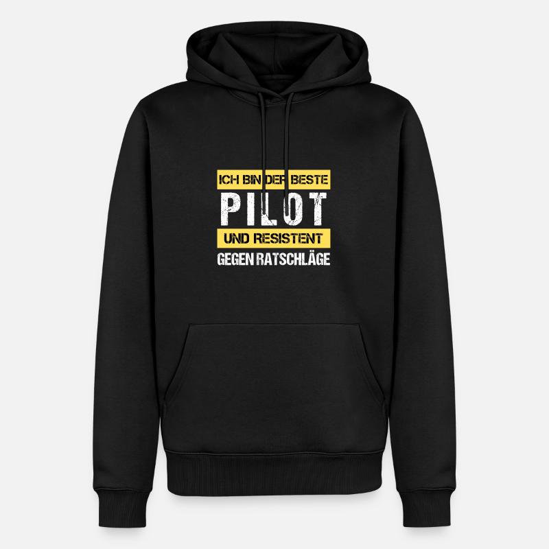 Resistenter Pilot - Männer Premium Bio Hoodie - Schwarz