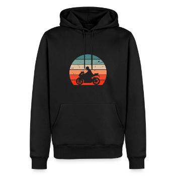 Motocycliste Idée Cadeau Moto Motard - Sweat à capuche Premium bio Homme - noir - Devant - Nico (187cm)