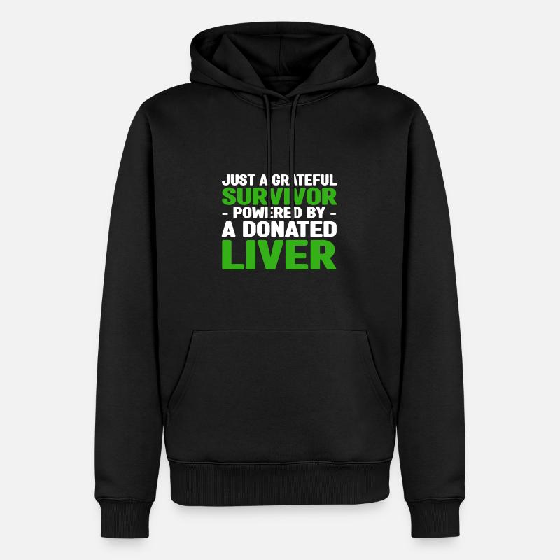 Leberempfänger - Männer Premium Bio Hoodie - Schwarz