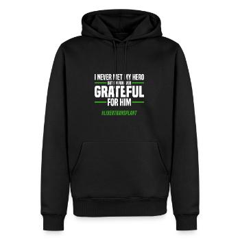 Leber Organspende - Männer Premium Bio Hoodie - Schwarz - Vorne - Nico (187cm)