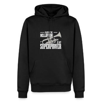 Mellophon - Männer Premium Bio Hoodie - Schwarz - Vorne - Nico (187cm)