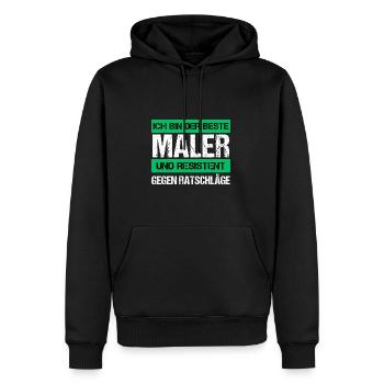 Peintre résistant - Sweat à capuche Premium bio Homme - noir - Devant - Nico (187cm)