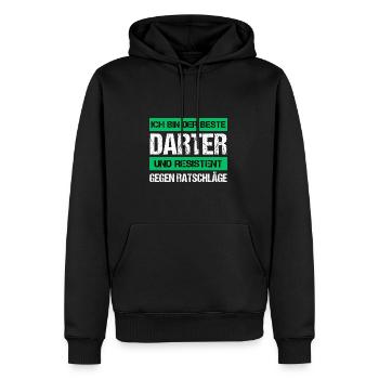 Dard résistant - Sweat à capuche Premium bio Homme - noir - Devant - Nico (187cm)