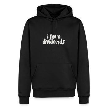 J’aime les dividendes - Sweat à capuche Premium bio Homme - noir - Devant - Nico (187cm)