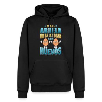 Oma rührt ihre Eier nicht an - Männer Premium Bio Hoodie - Schwarz - Vorne - Nico (187cm)