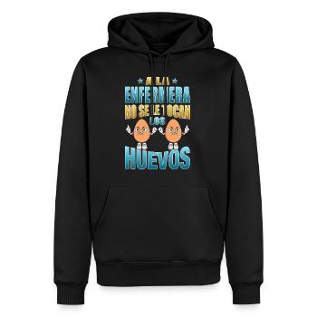 Die Krankenschwester berührt ihre Eier nicht - Männer Premium Bio Hoodie - Schwarz - Vorne - Nico (187cm)