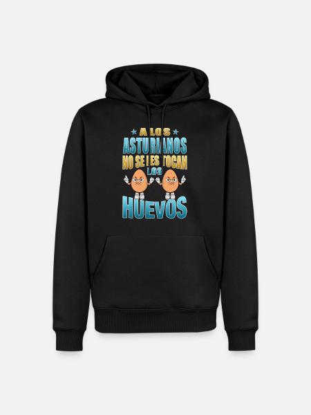 Asturians don't touch their eggs - Men’s Premium Organic Hoodie - black