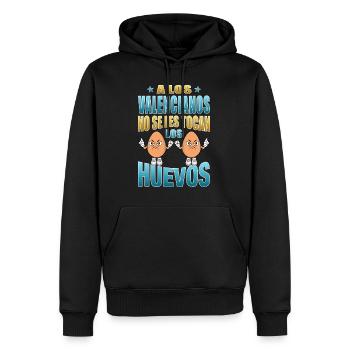 Les Valenciens ne touchent pas à leurs œufs. - Sweat à capuche Premium bio Homme - noir - Devant - Nico (187cm)