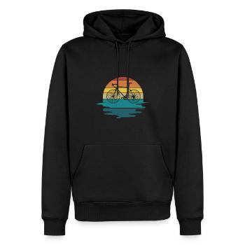 Bike Vintage Retro Nature Bike Tour summer - Men’s Premium Organic Hoodie - black - Front - Nico (187cm)