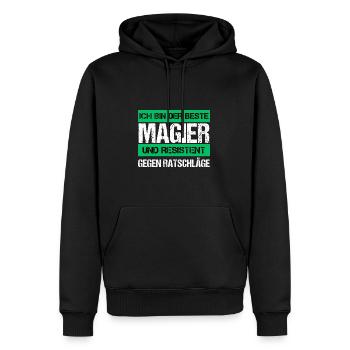 Mage résistant - Sweat à capuche Premium bio Homme - noir - Devant - Nico (187cm)