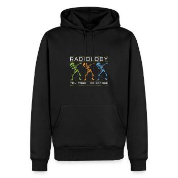 Dancing Skeletons Radiology - Men’s Premium Organic Hoodie - black - Front - Nico (187cm)