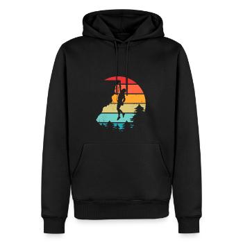 Vintage Trad Climbing - Men’s Premium Organic Hoodie - black - Front - Nico (187cm)