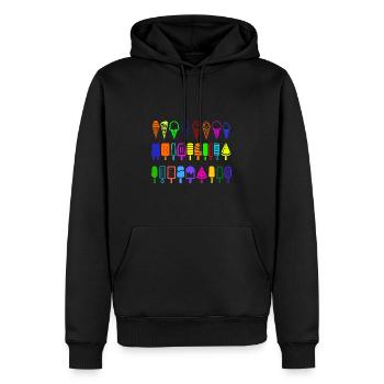 Eis am Stil in vielen Farben - Männer Premium Bio Hoodie - Schwarz - Vorne - Nico (187cm)