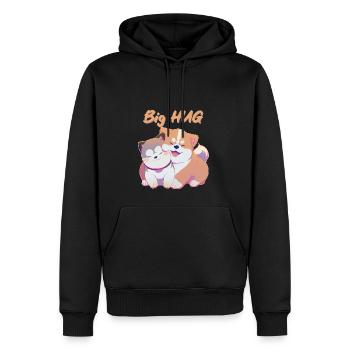 2 Shiba Süßer Hund Entzückender Kawaii Animiertes Japan - Männer Premium Bio Hoodie - Schwarz - Vorne - Nico (187cm)