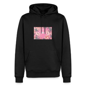Années 80 - Sweat à capuche Premium bio Homme - noir - Devant - Nico (187cm)