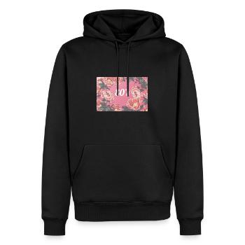 Années 80 - Sweat à capuche Premium bio Homme - noir - Devant - Nico (187cm)
