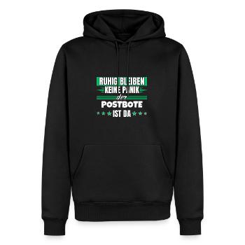 Ruhig bleiben ich bin Postbote - Männer Premium Bio Hoodie - Schwarz - Vorne - Nico (187cm)