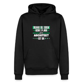 Ruhig bleiben ich bin Architekt - Männer Premium Bio Hoodie - Schwarz - Vorne - Nico (187cm)