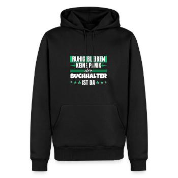 Ruhig bleiben ich bin Ruhig bleiben ich bin - Männer Premium Bio Hoodie - Schwarz - Vorne - Nico (187cm)