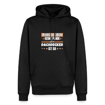 Ruhig bleiben ich bin Dachdecker - Männer Premium Bio Hoodie - Schwarz - Vorne - Nico (187cm)