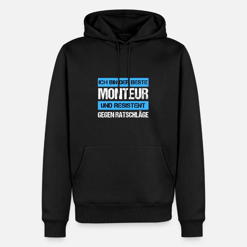 Ajusteur résistant - Sweat à capuche Premium bio Homme - noir