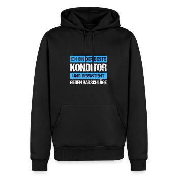Confiseur résistant - Sweat à capuche Premium bio Homme - noir - Devant - Nico (187cm)