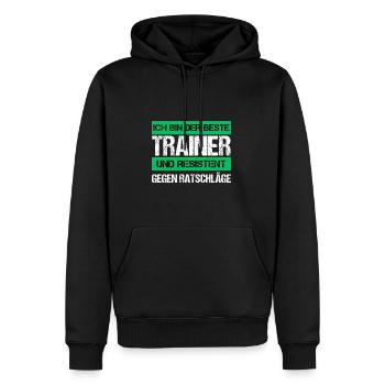 Resistant Trainer - Men’s Premium Organic Hoodie - black - Front - Nico (187cm)