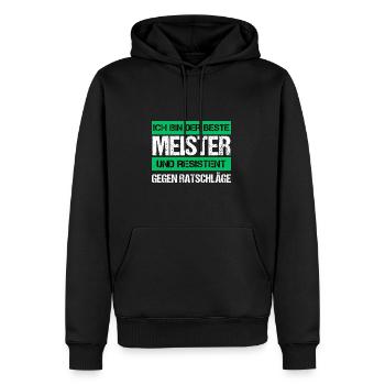 Resistant Master - Men’s Premium Organic Hoodie - black - Front - Nico (187cm)