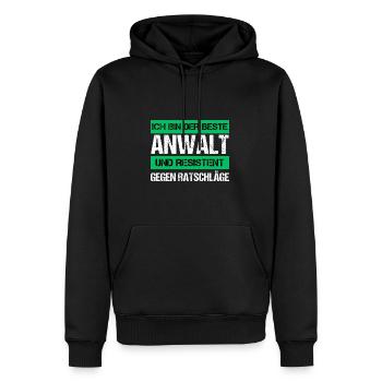 Resistant Advocate - Men’s Premium Organic Hoodie - black - Front - Nico (187cm)