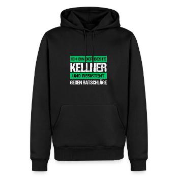 Resistant Waiter - Men’s Premium Organic Hoodie - black - Front - Nico (187cm)