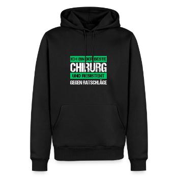 Chirurgien résistant - Sweat à capuche Premium bio Homme - noir - Devant - Nico (187cm)