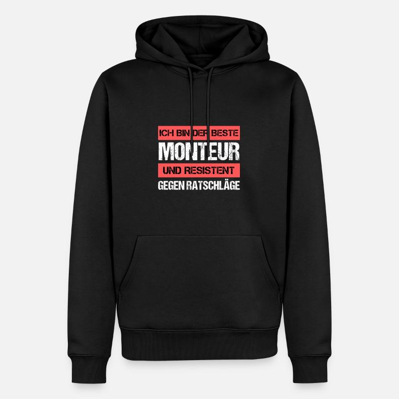 Resistenter Monteur - Männer Premium Bio Hoodie - Schwarz