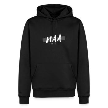 Na hör mal - Männer Premium Bio Hoodie - Schwarz - Vorne - Nico (187cm)