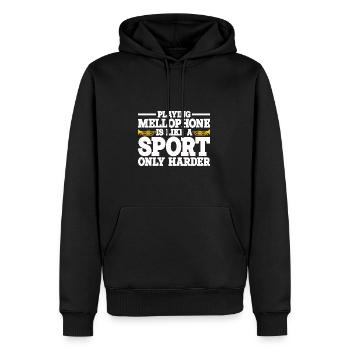 Mellophon - Männer Premium Bio Hoodie - Schwarz - Vorne - Nico (187cm)