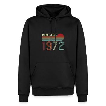 Geboren 1972 Geburtstagsgeschenk Vintage 1972 - Männer Premium Bio Hoodie - Schwarz - Vorne - Nico (187cm)
