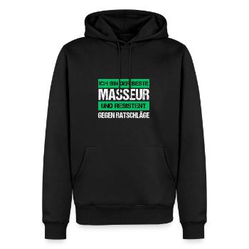 Resistant masseur - Men’s Premium Organic Hoodie - black - Front - Nico (187cm)