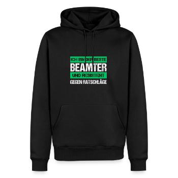 Resistenter Beamter - Männer Premium Bio Hoodie - Schwarz - Vorne - Nico (187cm)