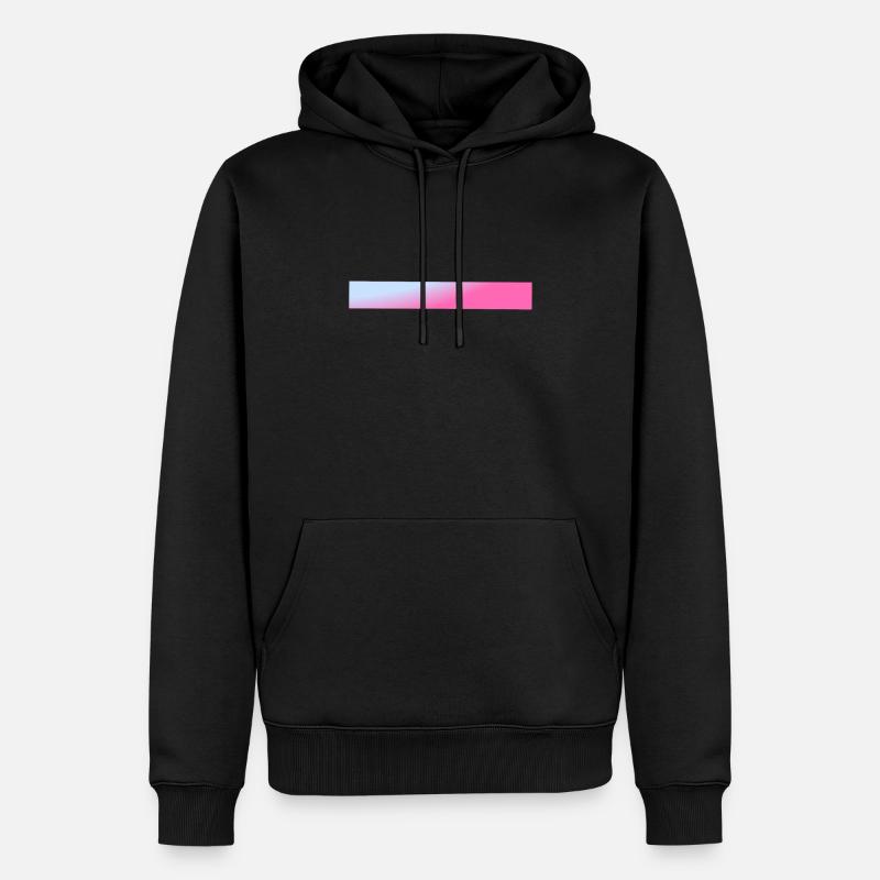 Balken Blau & Pinker Farbverlauf - Männer Premium Bio Hoodie - Schwarz