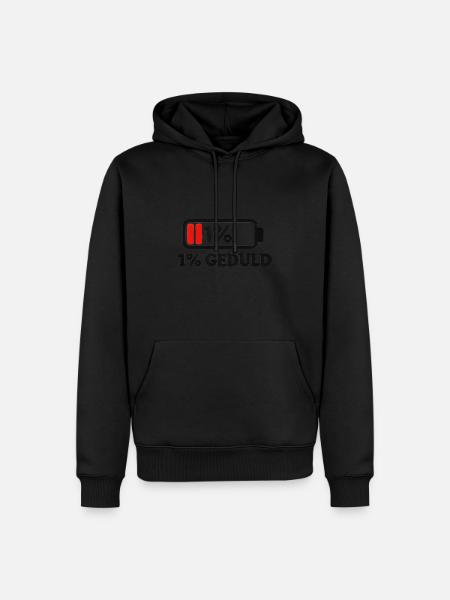 Patience: 1% 🔋😤 - Men’s Premium Organic Hoodie - black