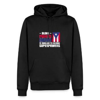Puerto Rico Flagge | Puerto Ricaner Geschenkideen - Männer Premium Bio Hoodie - Schwarz - Vorne - Nico (187cm)