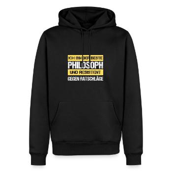 Resistant Philosopher - Men’s Premium Organic Hoodie - black - Front - Nico (187cm)