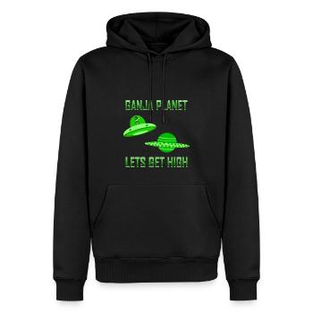 Cannabis Alien High - Männer Premium Bio Hoodie - Schwarz - Vorne - Nico (187cm)