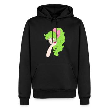 Héroïne - Sweat à capuche Premium bio Homme - noir - Devant - Nico (187cm)