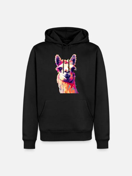 Lama - Men’s Premium Organic Hoodie - black